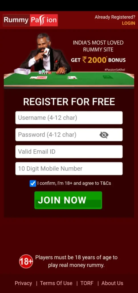 How To Register On Rummy Passion APK